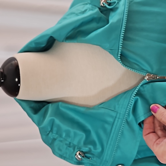 Chicos Turqoise front zip jacket L EUC - Picture 3 of 12